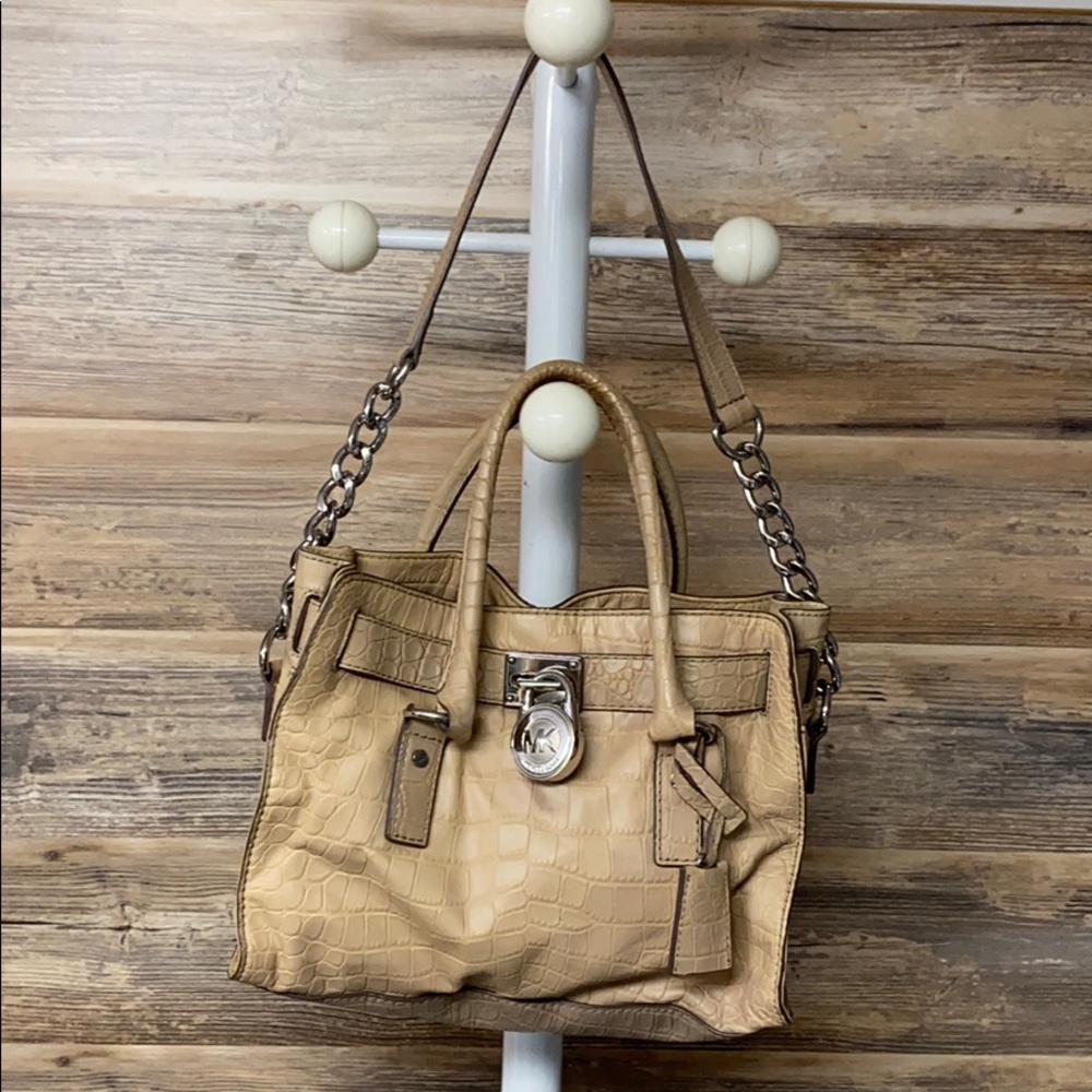 Michael Kors Crocodile Embossed Hamilton Bag P10